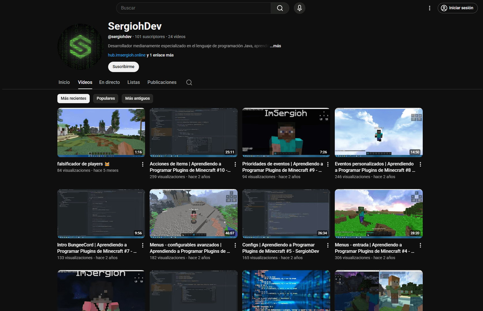 Canal y desarrollo SergiohDev